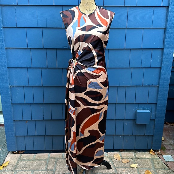 House of Harlow 1960 Dresses & Skirts - House of Harlow dress small medium polyester satin blue brown silky maxi